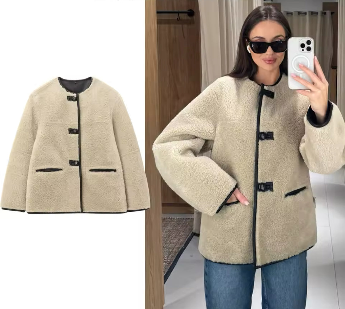 Faux Fur Buckle Jacket