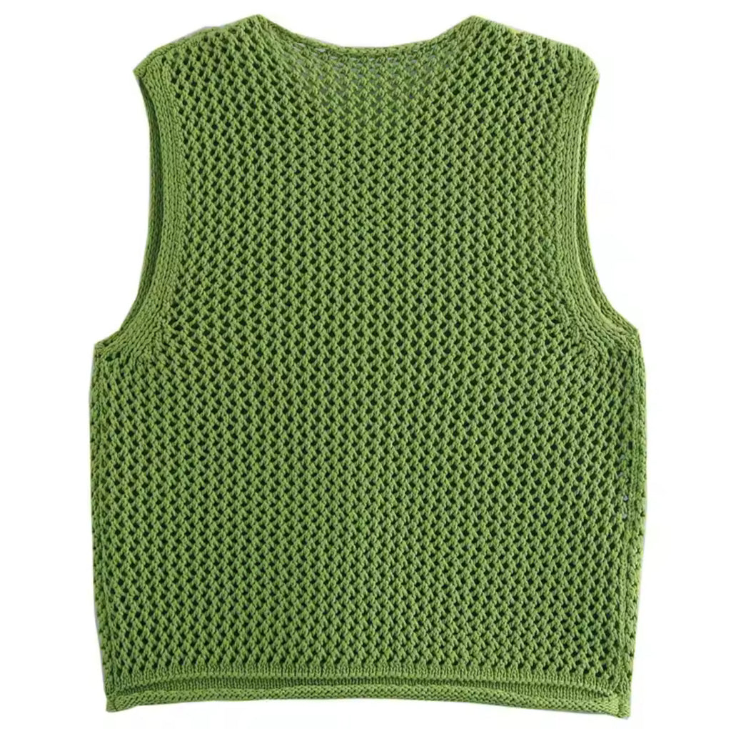 Chunky Knit Gilet with Gold Buttons