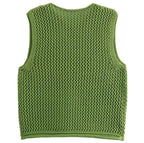 Chunky Knit Gilet with Gold Buttons