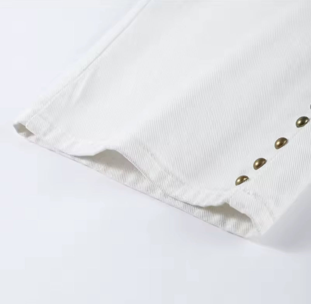 White Jeans with Studs