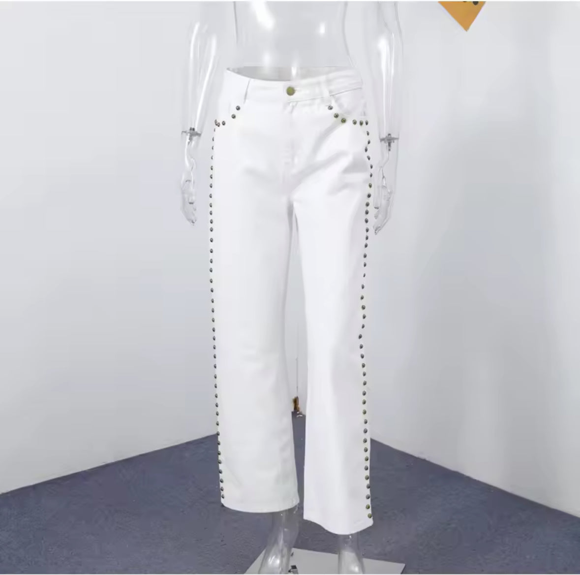 White Jeans with Studs