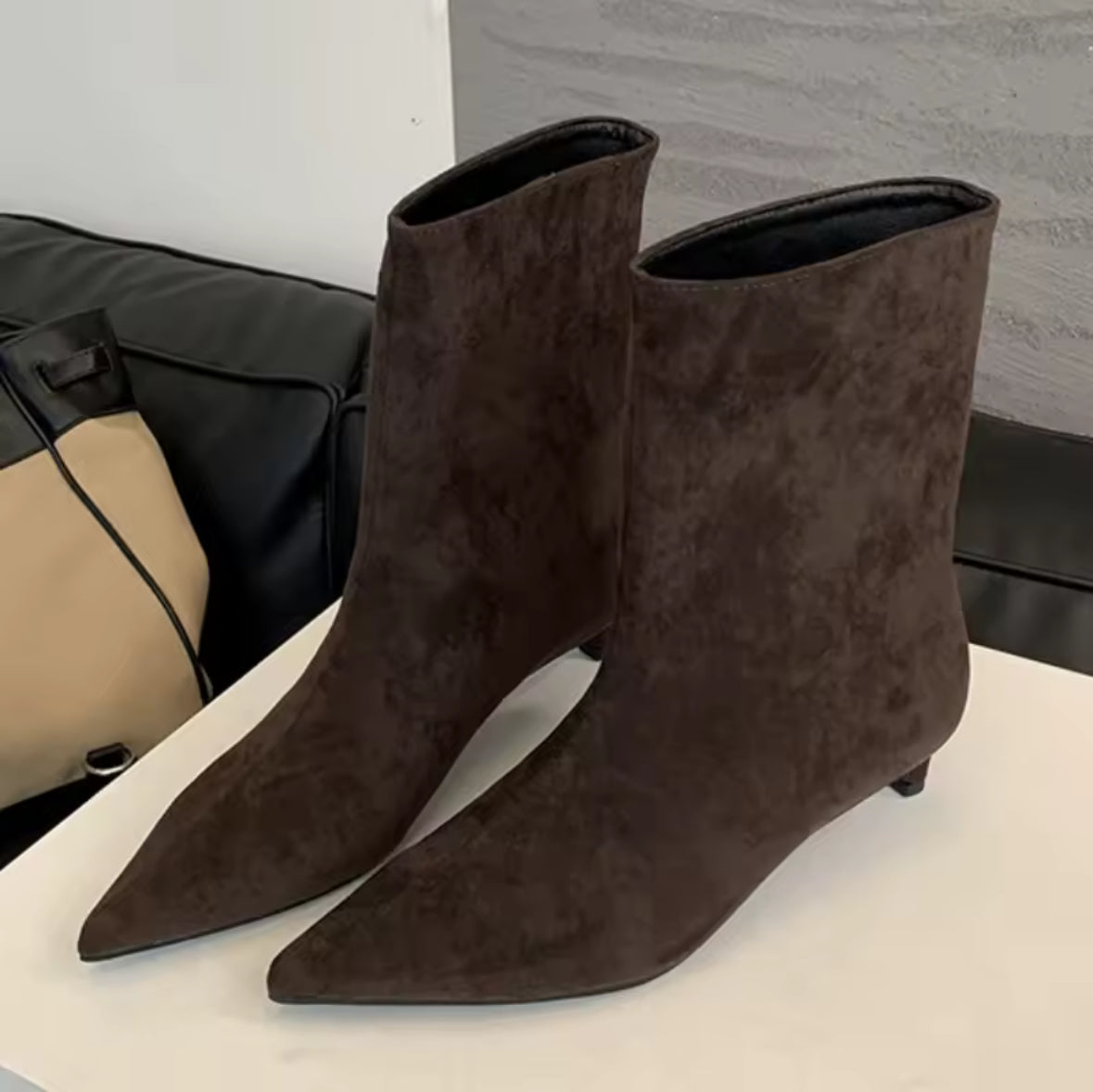 Faux Suede Ankle Boots