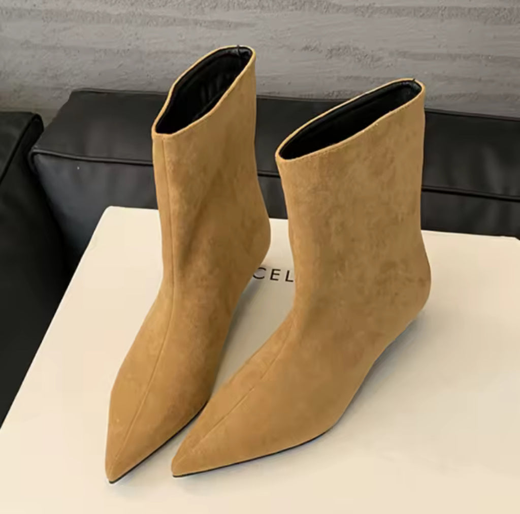Faux Suede Ankle Boots