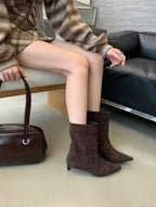 Faux Suede Ankle Boots