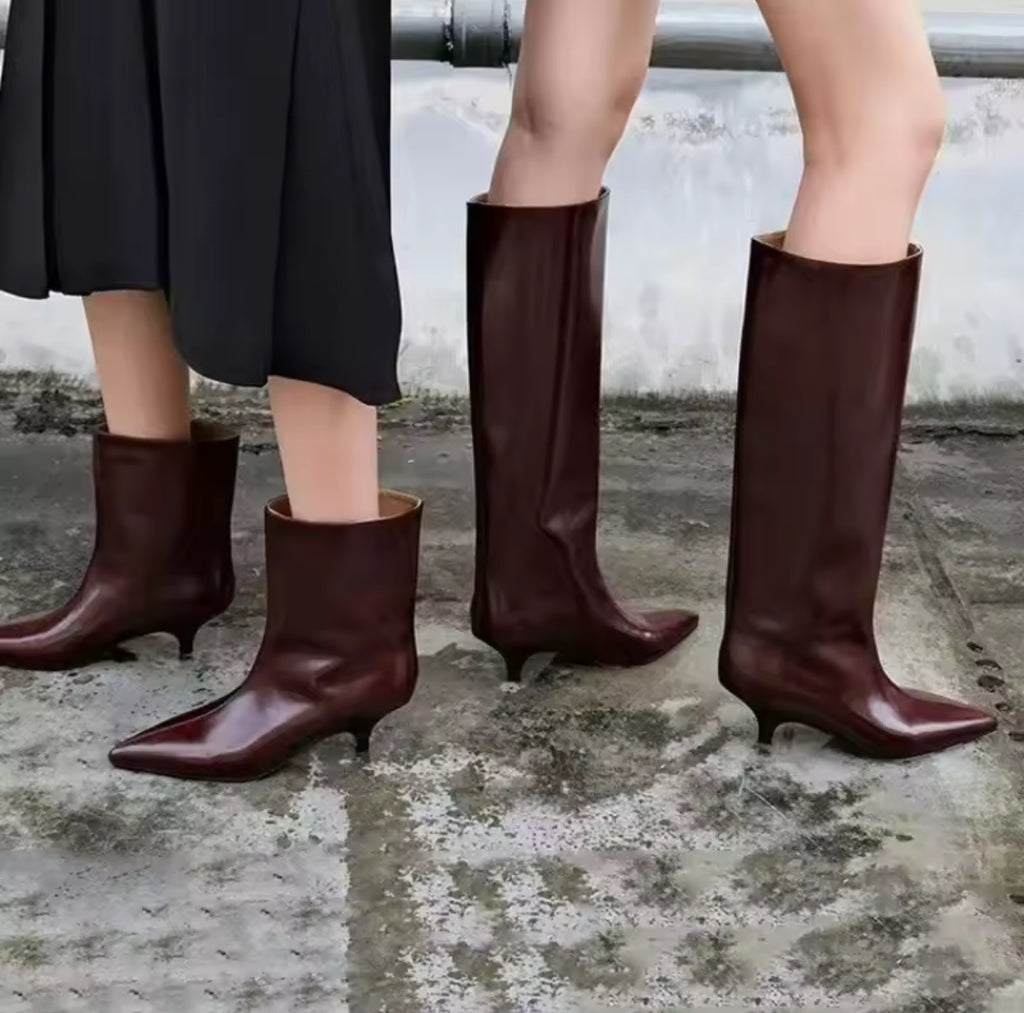 Faux Patent Leather Boots