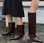 Faux Patent Leather Boots