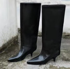 Faux Patent Leather Boots