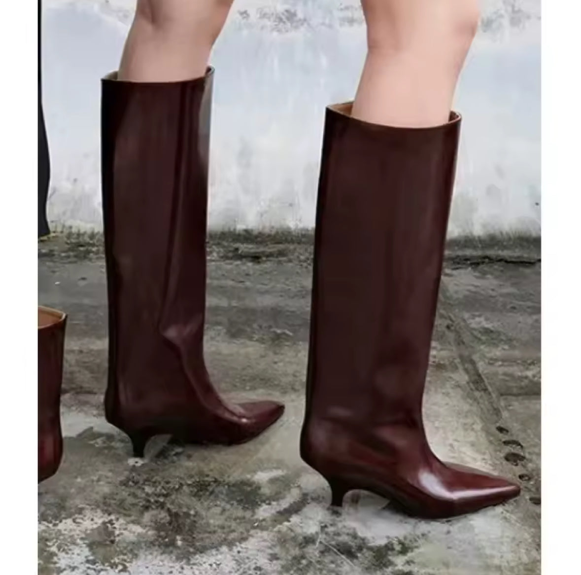 Faux Patent Leather Boots