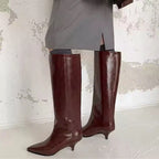 Faux Patent Leather Boots
