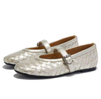 Woven Leather Ballerina Flat