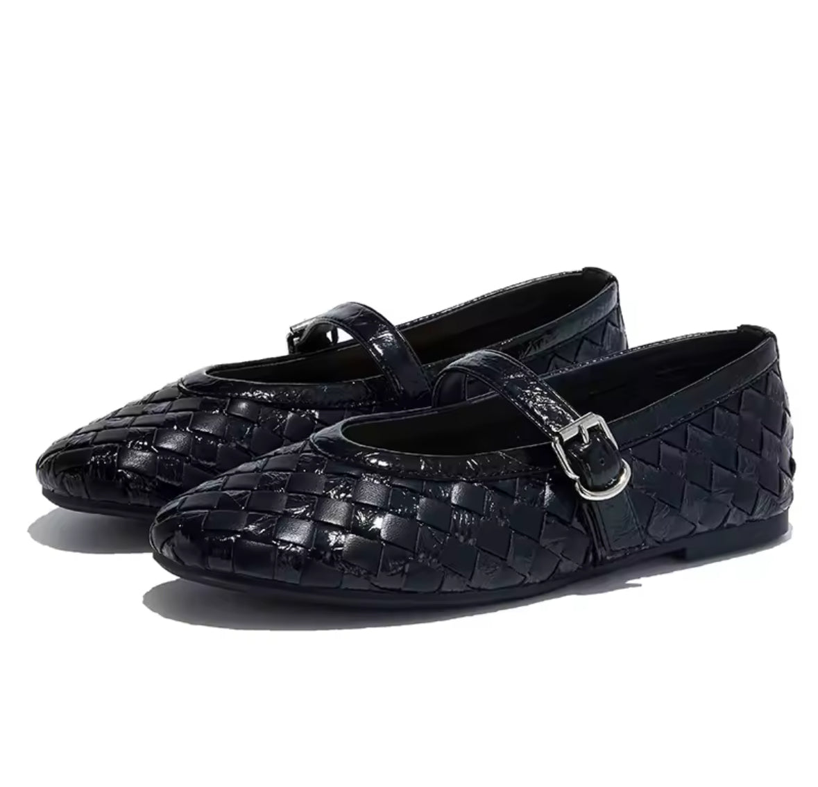 Woven Leather Ballerina Flat