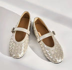 Woven Leather Ballerina Flat
