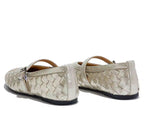 Woven Leather Ballerina Flat