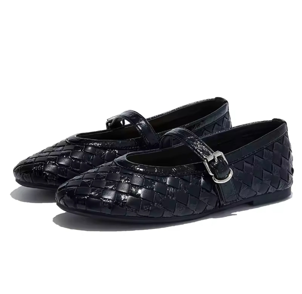 Woven Leather Ballerina Flat