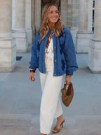 Quilted Jacket with Flower Patches