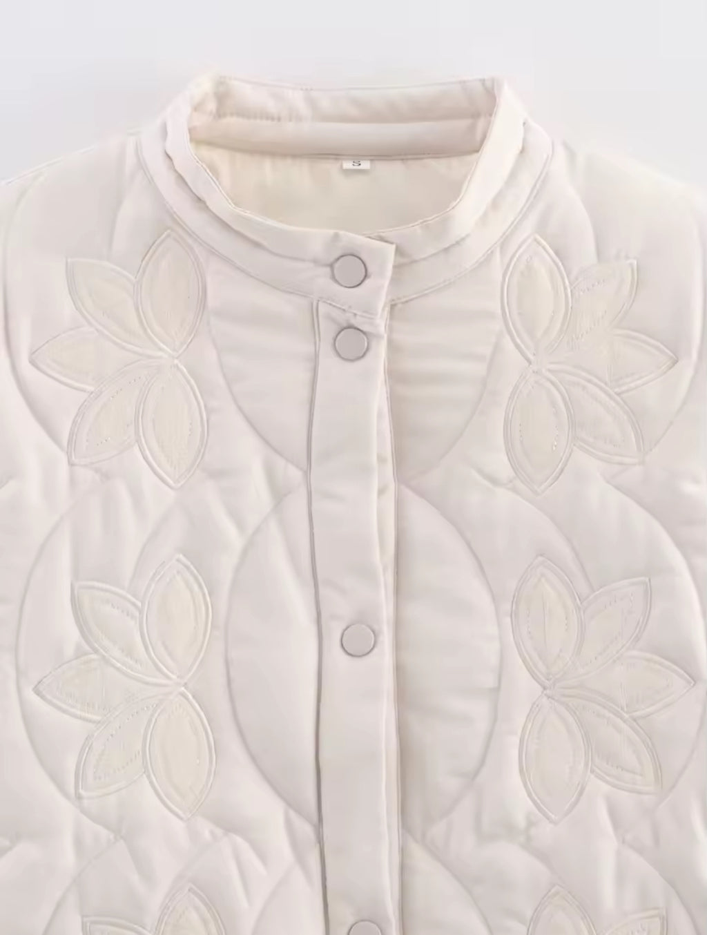 Quilted Jacket with Flower Patches