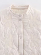 Quilted Jacket with Flower Patches