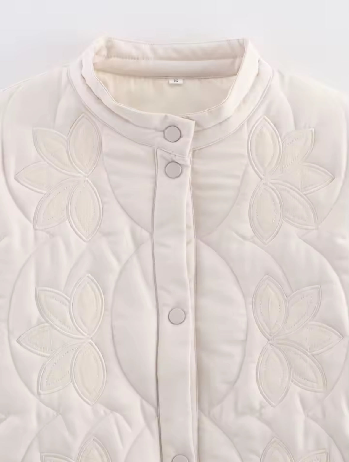 Quilted Jacket with Flower Patches