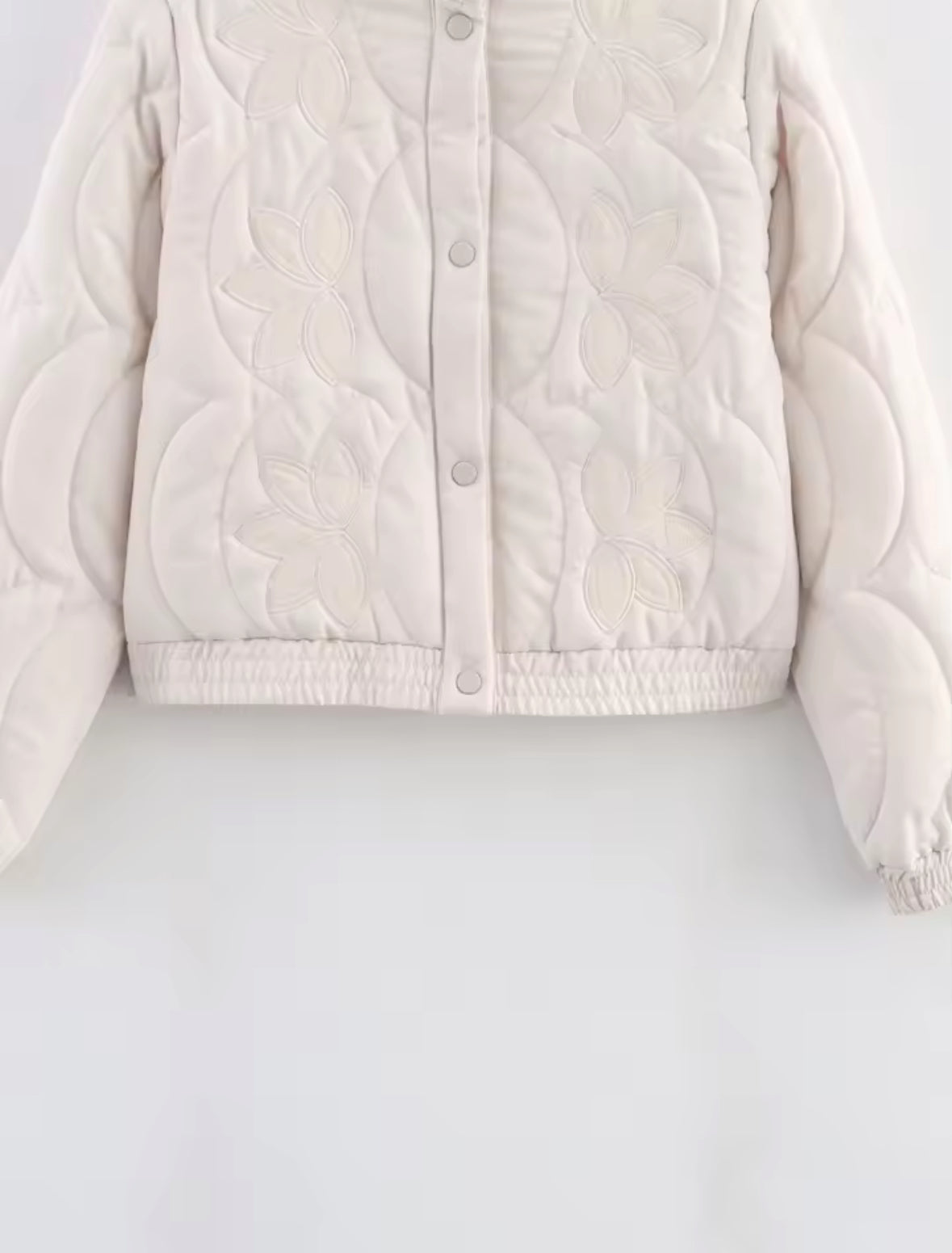 Quilted Jacket with Flower Patches