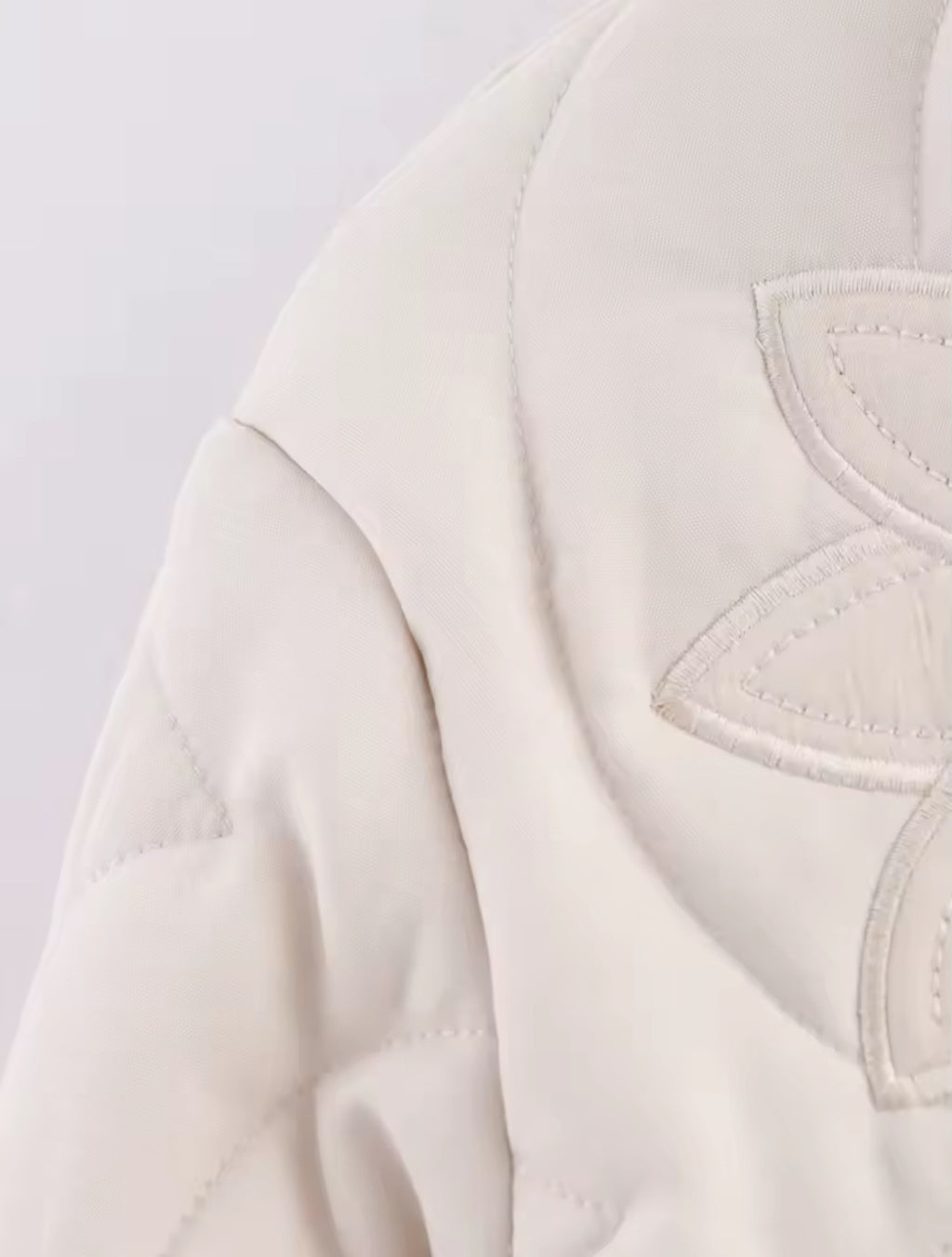 Quilted Jacket with Flower Patches