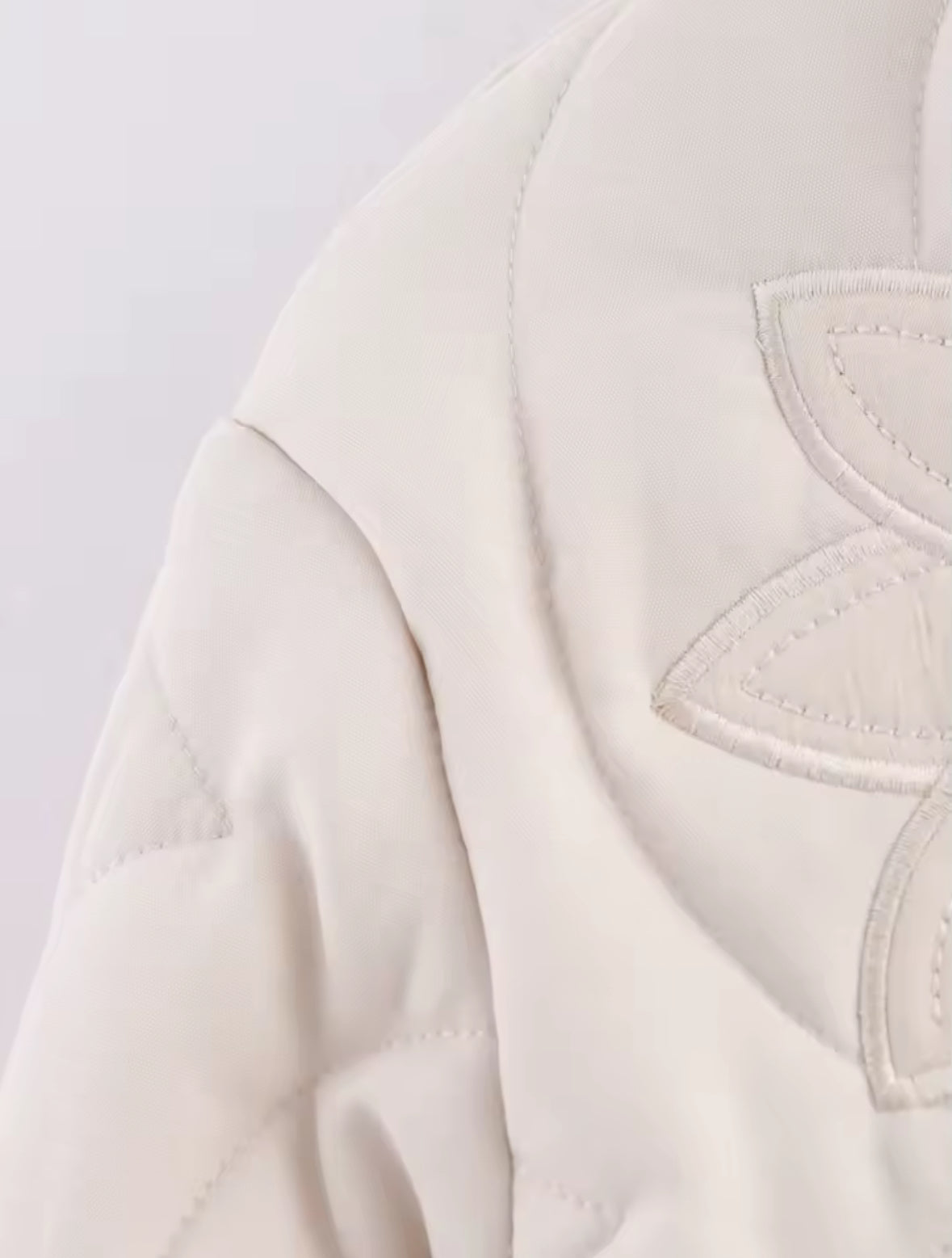 Quilted Jacket with Flower Patches