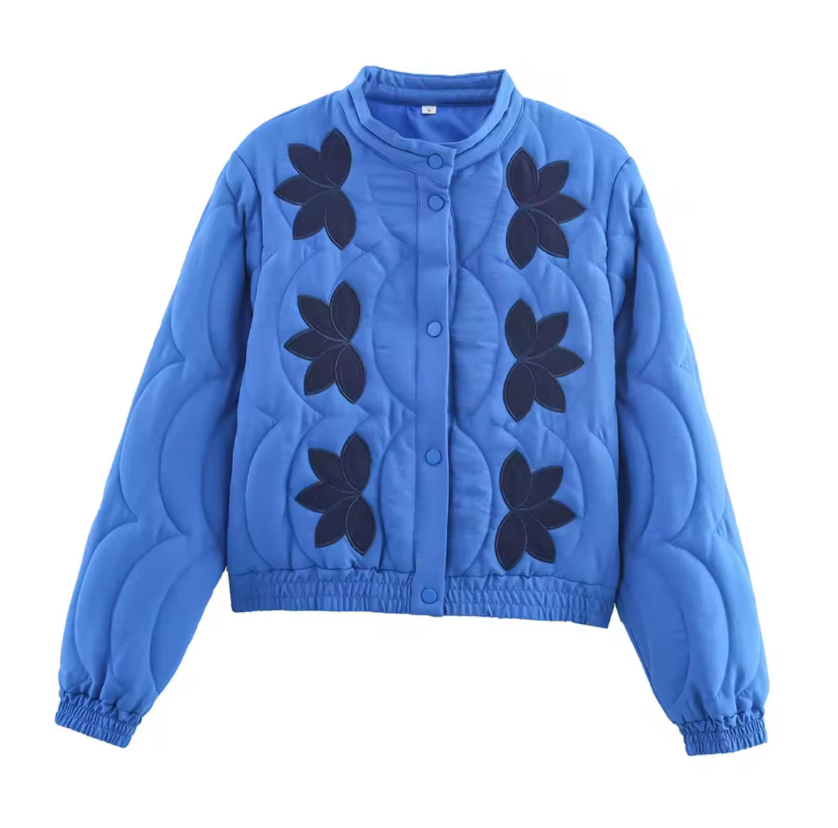 Quilted Jacket with Flower Patches