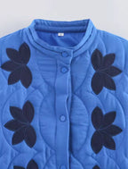 Quilted Jacket with Flower Patches