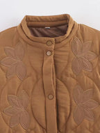 Quilted Jacket with Flower Patches