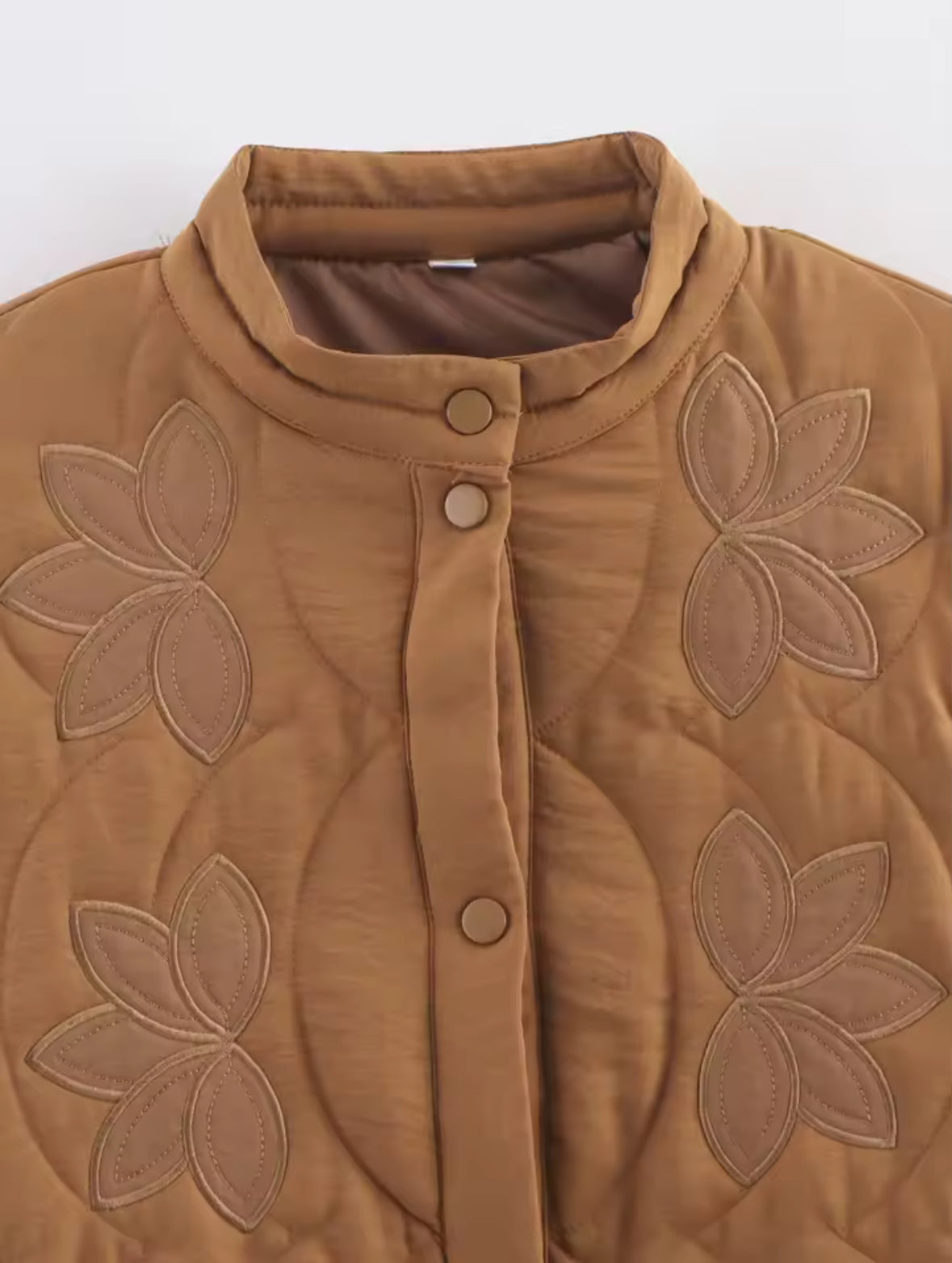 Quilted Jacket with Flower Patches