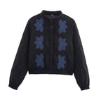 Quilted Jacket with Flower Patches