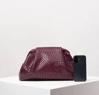 Weave Effect Burgundy Clutch