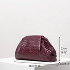 Weave Effect Burgundy Clutch