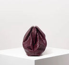 Weave Effect Burgundy Clutch