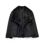 Faux Fur Long Hair Single-Breasted Short Jacket