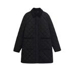 Quilted Corduroy Trim Coat