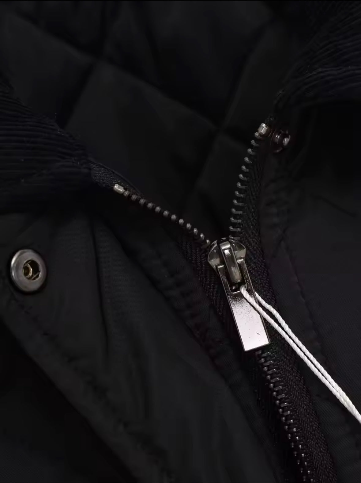 Quilted Corduroy Trim Coat