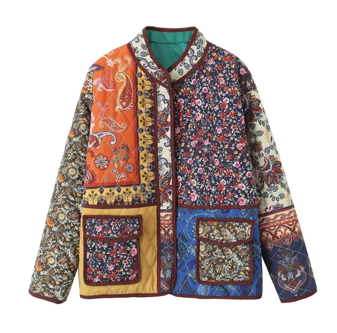 Patchwork Print Jacket