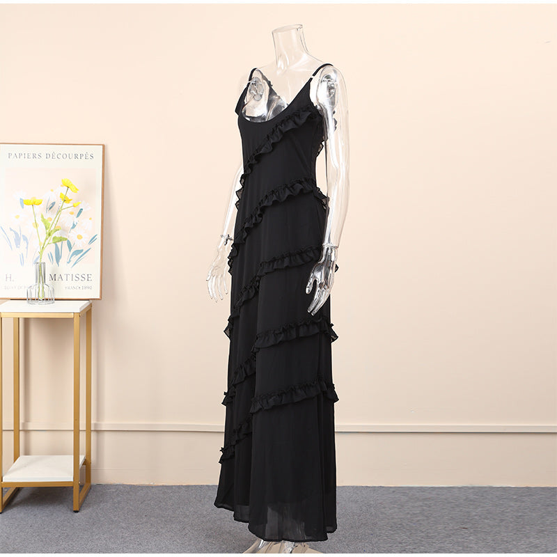 Ruffles Chiffon Long Dress