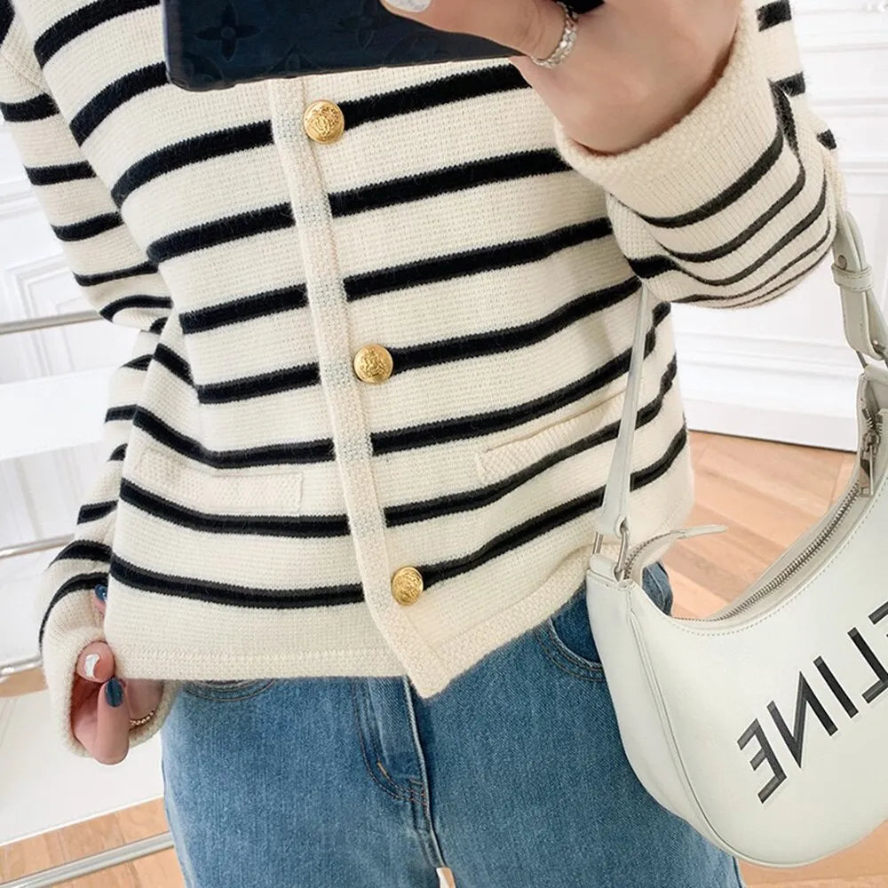 Stripes Sweater Cardigan