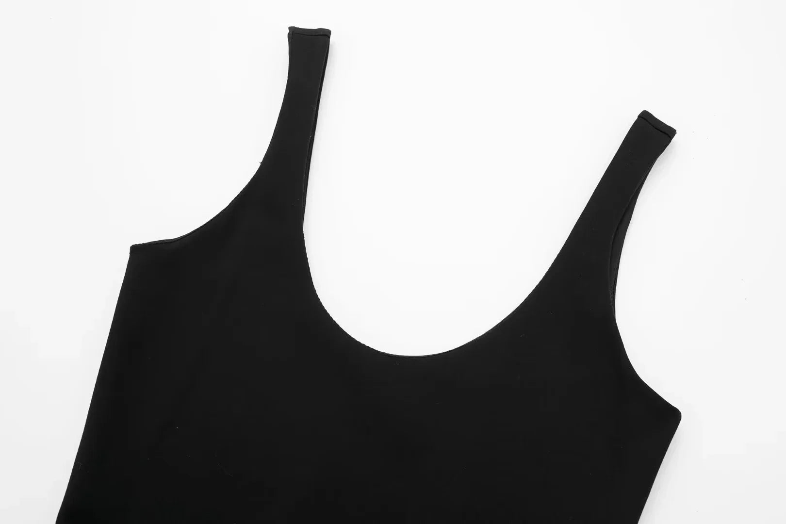 Jersey and Satin Drop Waist Black Vest Dress