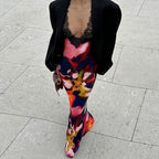 Floral Lace Tie Dye Long Slip Dress