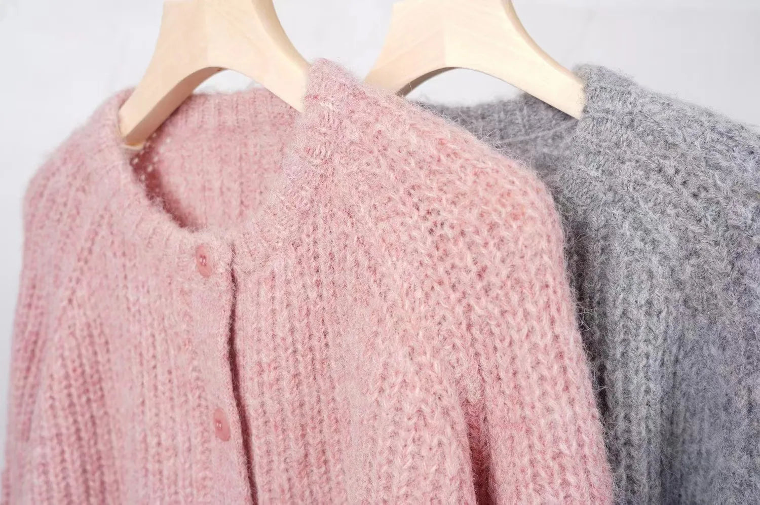 Alpaca Blend Round Neck Cardigan