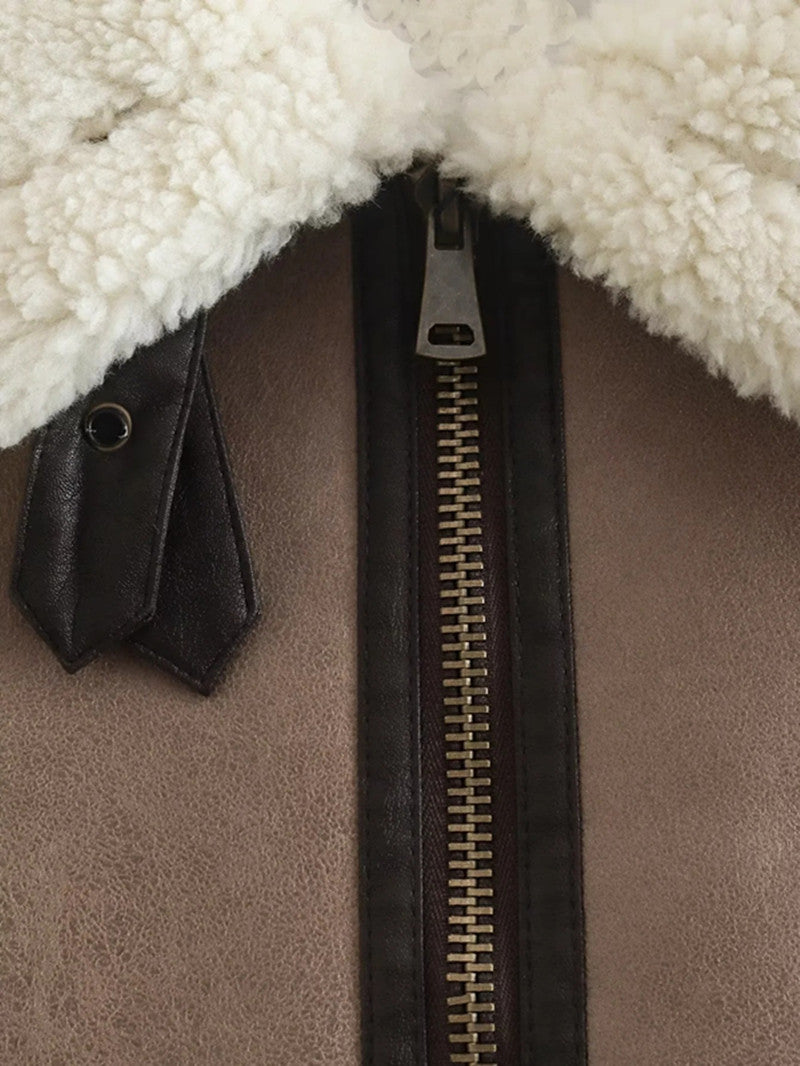 Faux Suede Fur Gilet Aviator Waistcoat