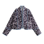 Blue Boho Reversible Paisley Cropped Jacket