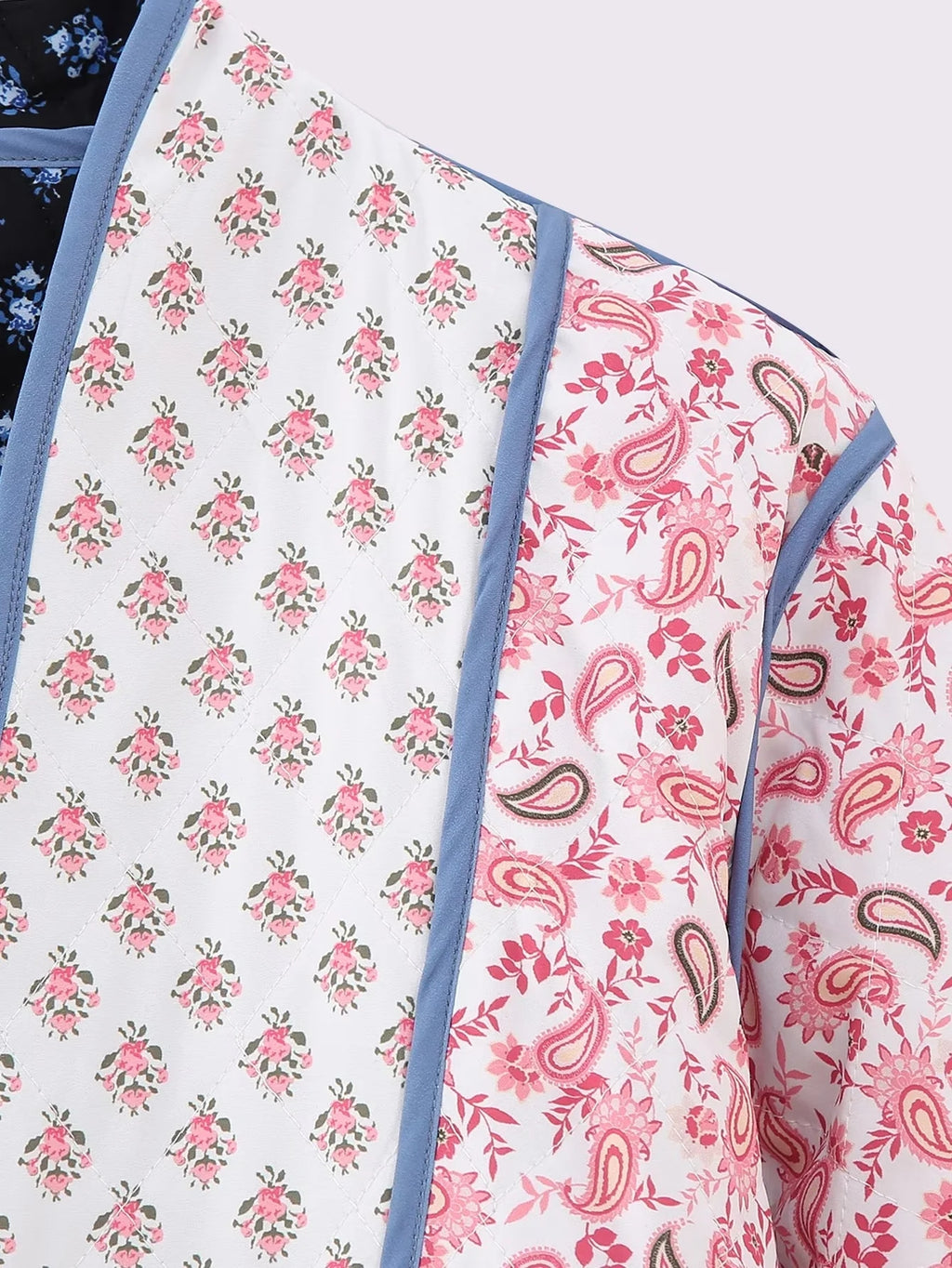 Reversible Quilted Patchwork Oversized Cropped Boho Jacket