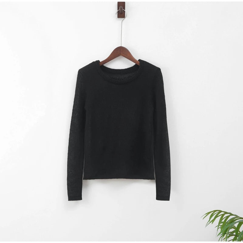 See Through Shoulder Padded Sweater