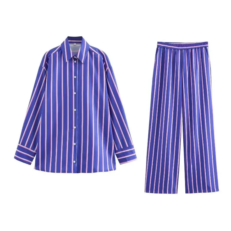 Blue Stripes Shirt & Trousers