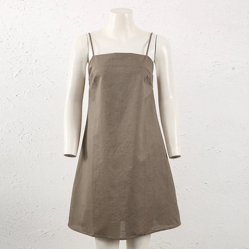 Cotton Linen Blend Mini Dress