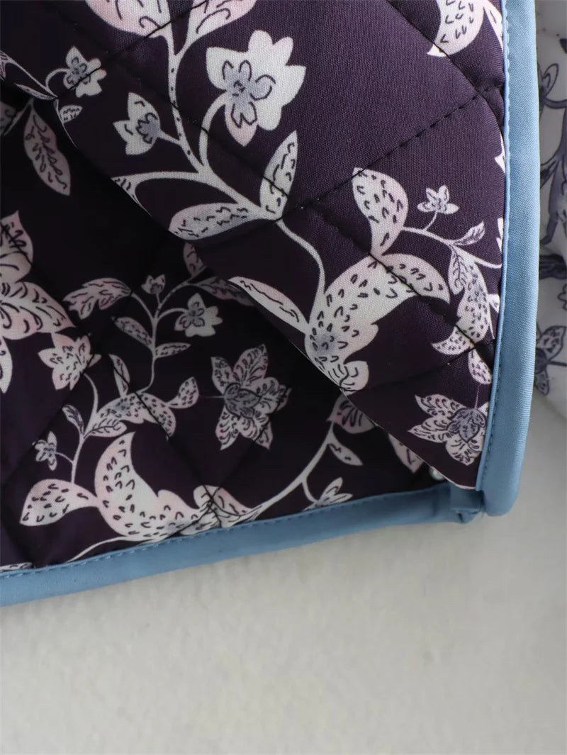 Blue Boho Reversible Paisley Cropped Jacket