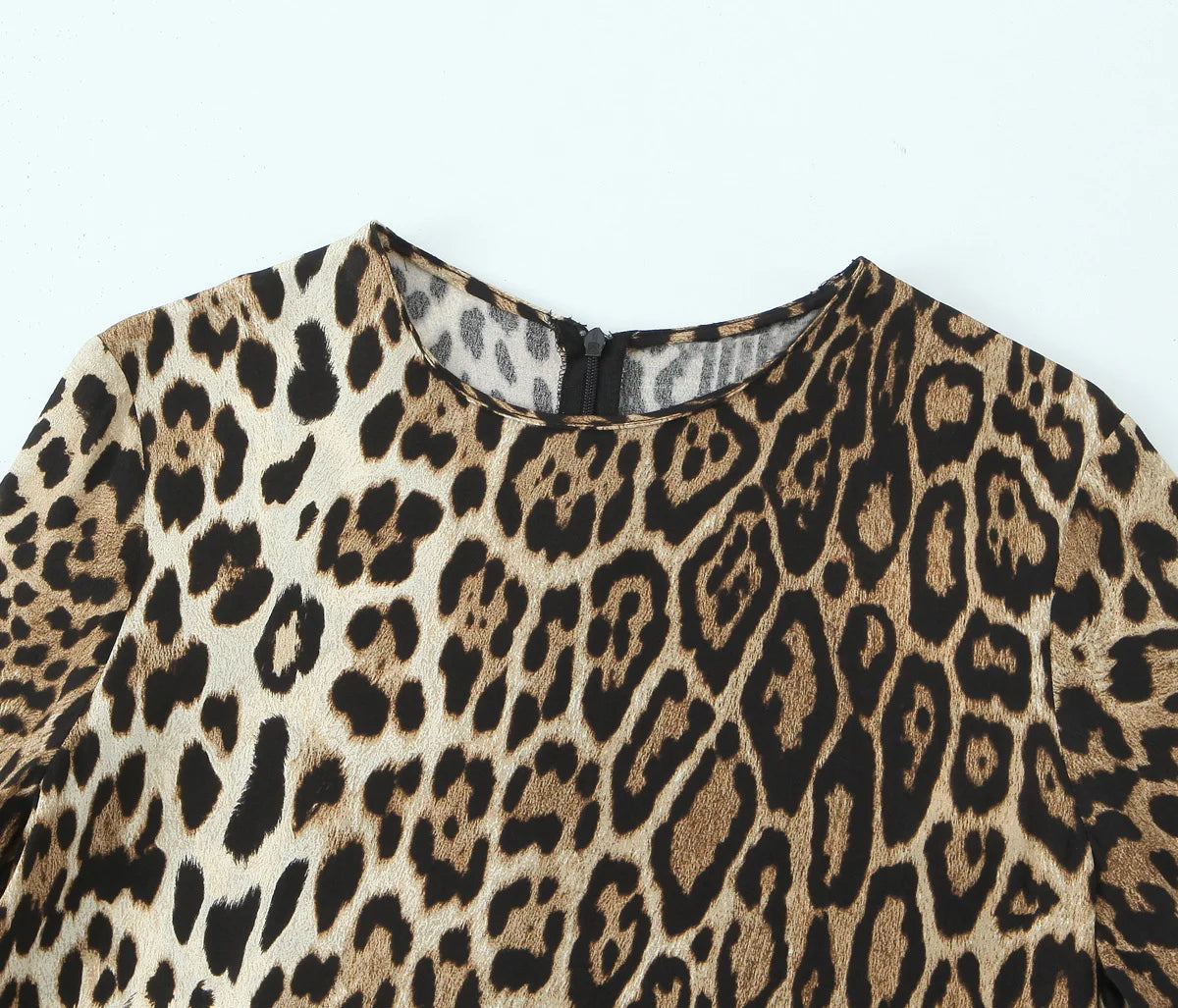 Leopard Print Long Sleeves Dress